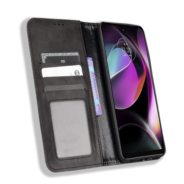 Wallet Stand Flip-telefonetui til Motorola Moto G 5G 2022 - Sort Black