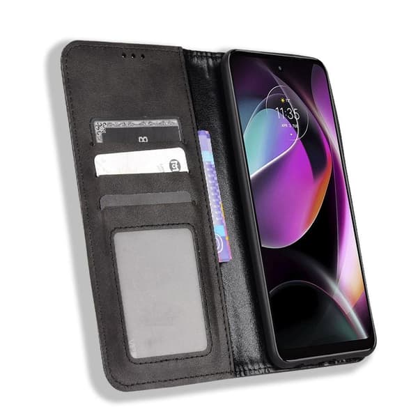 Wallet Stand Flip - telefonetui til Motorola Moto G 5G 2022 - Sort Black