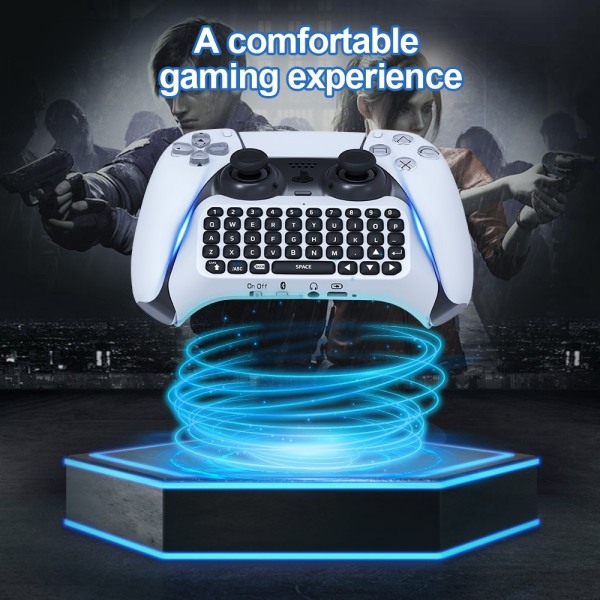 Kompatibel med PS5 Kontroll Tangentbord Inbyggd högtalare Voice Vit