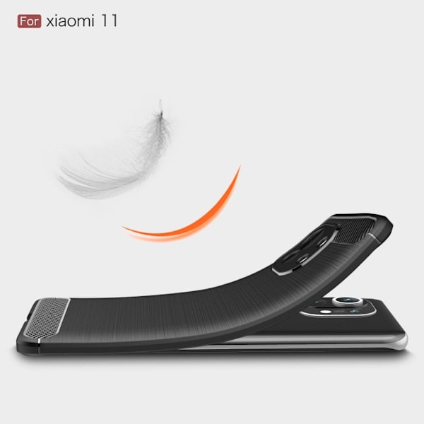 Carbon Fiber Texture TPU Cover for Xiaomi Mi 11 Black