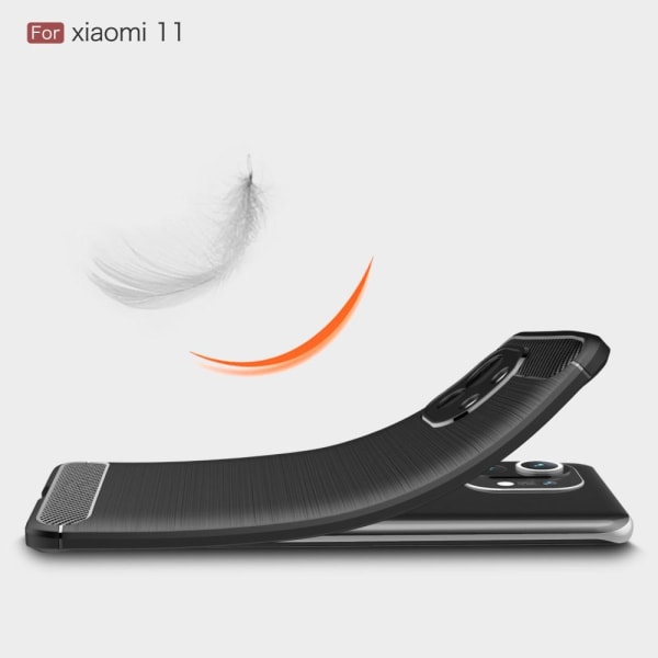 Xiaomi Mi 11 Karbon fiber Texture Skal - Svart Svart