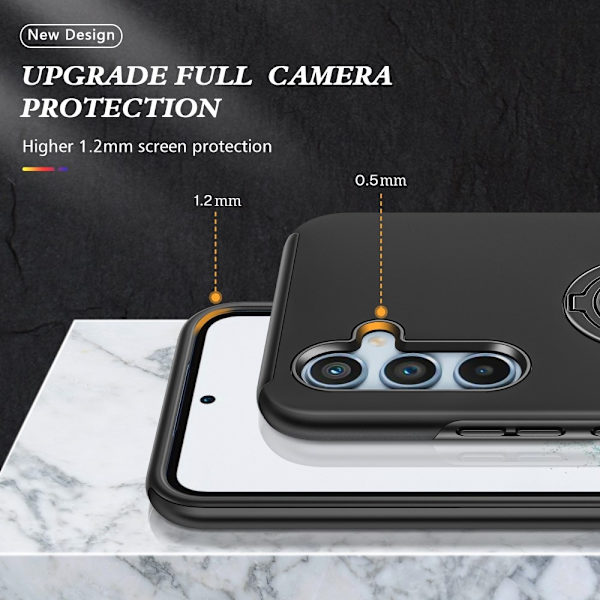 Samsung Galaxy S23 FE Sormirengas Sivutuen Hybridikotelo Black