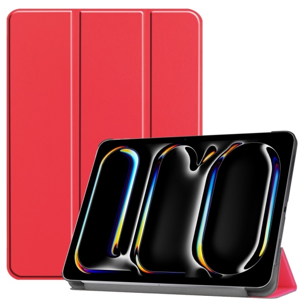 Til iPad Pro 11 (2024) Etui Tre-fold Stativ Tablet Cover - Rød Red