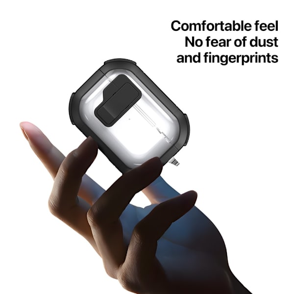 DUX DUCIS För AirPods 4 Fodral PC+TPU Bluetooth Fodral / Skal med krok Svart