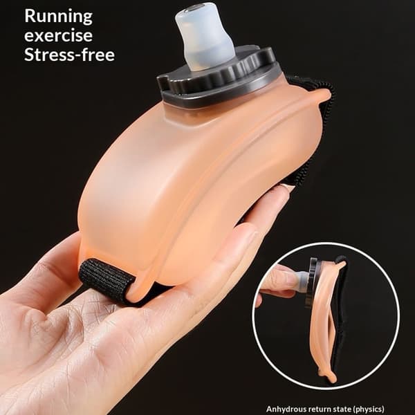 Utomhus Sport Vattenflaska Hopfällbar vandring löpning 200ml handled cykling Blå