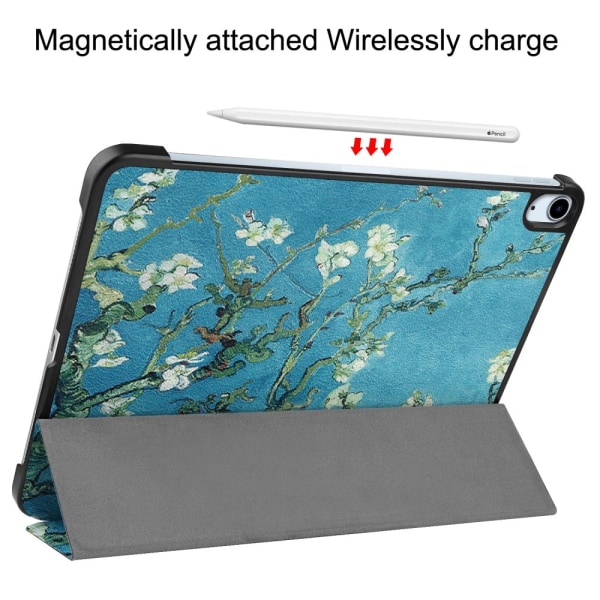 Til iPad Air 11 (2024) Etui Tre-fold Stativ Tablet Cover - Blossom Multicolor