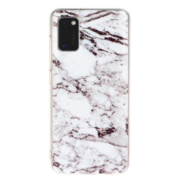 Marble Pattern IMD TPU Soft Back Case for Samsung Galaxy A41 - Style K Black