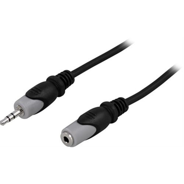 DELTACO lydkabel, 3,5mm ha - ho, 5m Black