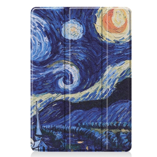 Apple iPad 10.2 2021/2020/2019 Kuvio PU-kolminkertainen teline -tablettikotelo - abstrakti Multicolor