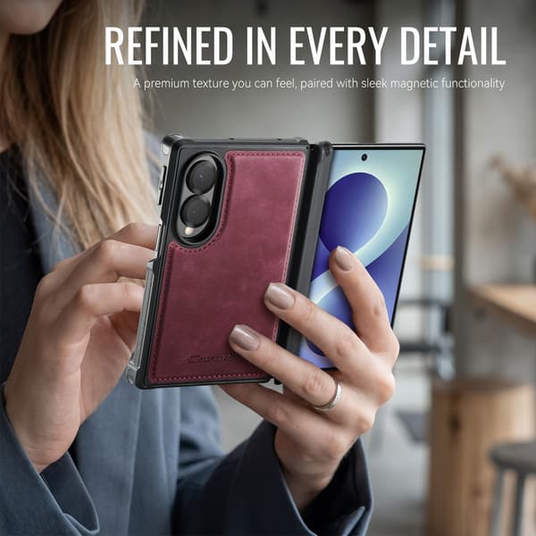 CASEME Magnetisk telefonpungcover til Samsung Galaxy Z Fold8 Red