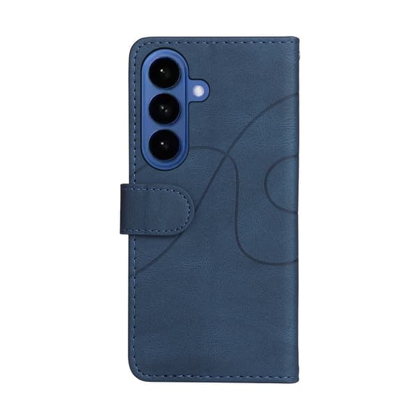 För Samsung Galaxy S26 Plånboksfodral med Stativ Tvåfärgad Design - Blå Blå