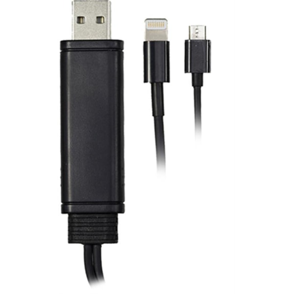 EPZI Universal sync/laddnings-kabel, 1xMicro USB 1xLightning