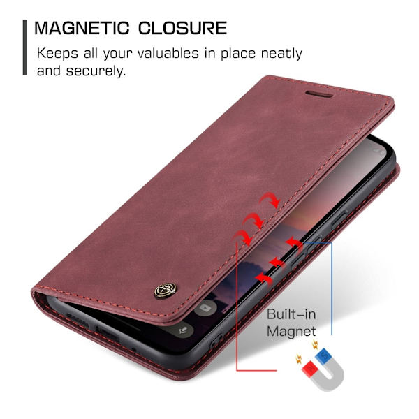 CASEME För Google Pixel 9 Pro / Pixel 9 Fodral Stativ Telefonfodral Röd