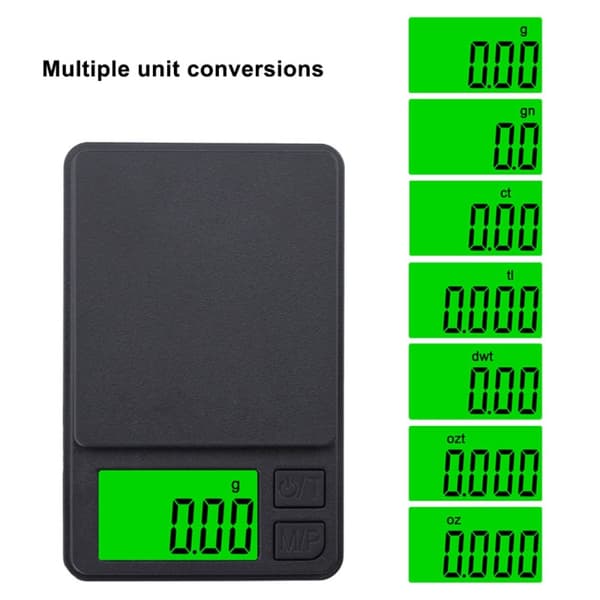 Våg Digital - Våg Mini Kompakt Vejer 0,01 gram op til 1000 gram Black