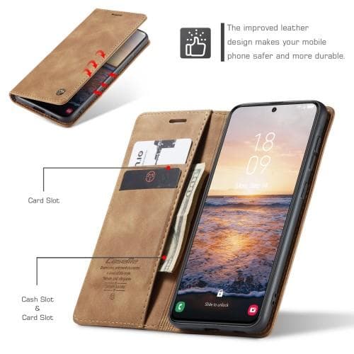 CASEME Retro Pung Taske til Samsung Galaxy S23 - Brun Brown