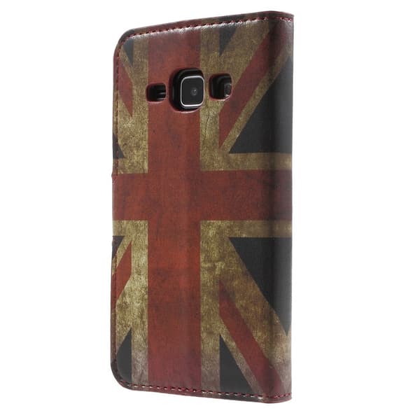 Samsung Galaxy J1 Lompakkokotelo UK Flag Black