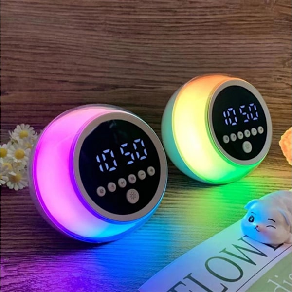 Väckarklocka Bluetooth - högtalare Dimbar FM - radio timerfunktion grå