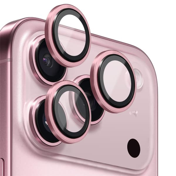 NORTHJO För iPhone 17 Pro Max / iPhone 17 Pro Kameralinsskydd Härdat Glas Metallring Rosa