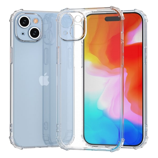 Til iPhone 15 Plus Shell Case TPU-ramme + Akryl-bagside-telefonc Transparent