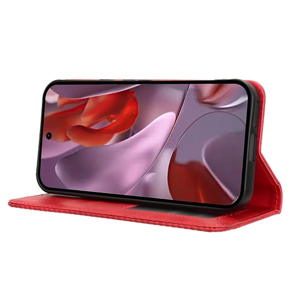För Google Pixel 9A Plånboksfodral Exklusivt Röd