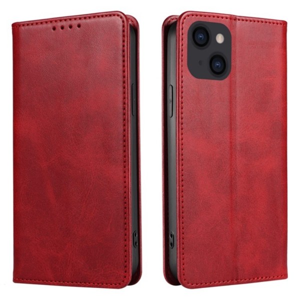 Plånboksställ Telefon Fodral Skal för iPhone 15 Pro Max - Röd Röd