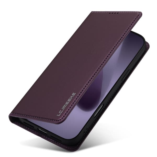 LC.IMEEKE Telefonlommebokdeksel med støtteben til iPhone 18 Pro / 17 Pro Purple