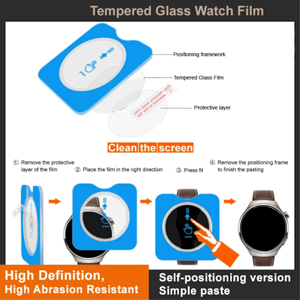 IMAK For Garmin Fenix 8 43mm Herdet Glass Skjermbeskytter Transparent