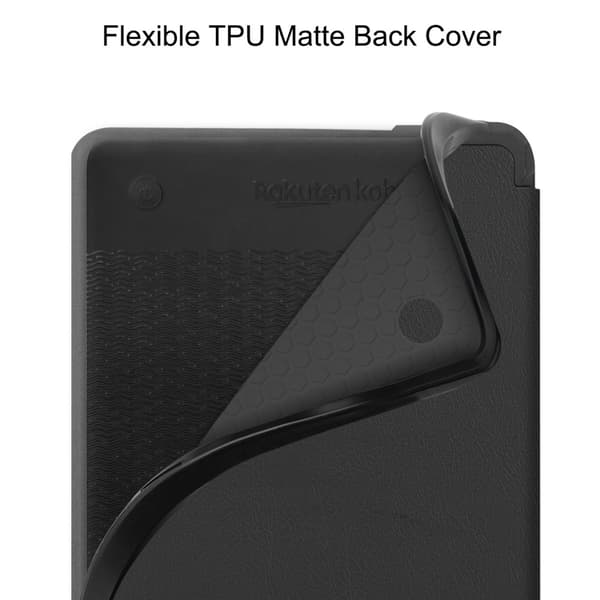 Kobo Clara Colour / Clara BW Kotelo PU Nahka + TPU E-Reader Suoja Black