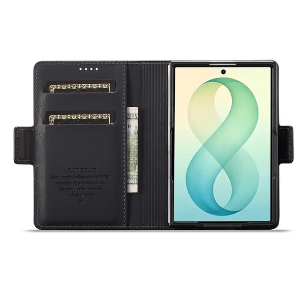 LC.IMEEKE Puhelimen lompakkokotelo jalustalla Samsung Galaxy Z Fold8 puhelimelle Black