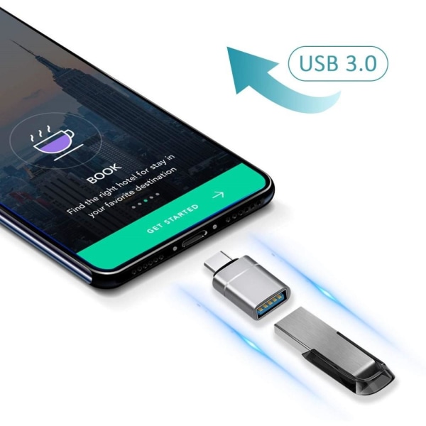 USB C til USB-adapter USB-C til USB 3.0-adapter OTG til MacBook Pro MacBook Air iPad Pro og flere Type-C-enheder Black