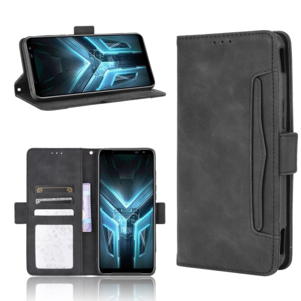 Wallet Stand Flip beskyttelsesetui til Asus ROG Phone 3 Black