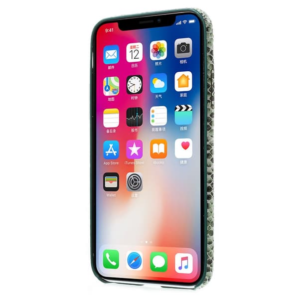 iPhone X - cover Snake Skin Pattern - Grøn Gold