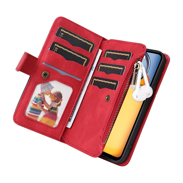 KT Wallet Case til Xiaomi Redmi 13C - Rød - sort Red