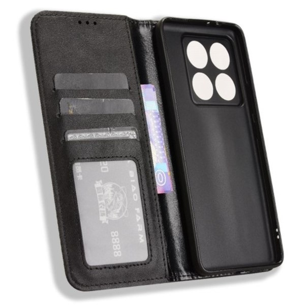 Wallet Stand Flip - telefonetui til Xiaomi 14T - Sort Black