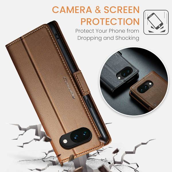 CASEME Til Google Pixel 10a RFID Blokerende Pungcover Brown