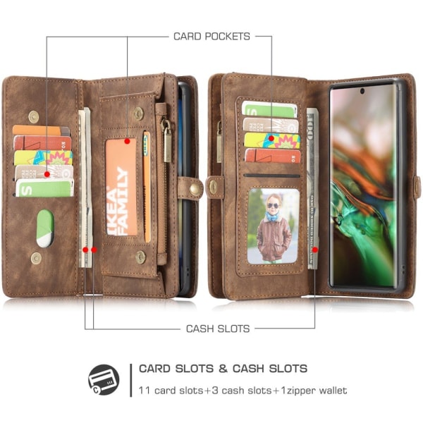 CASEME Samsung Galaxy Note 10 Plus Retro Plånboksfodral - Brun Brun