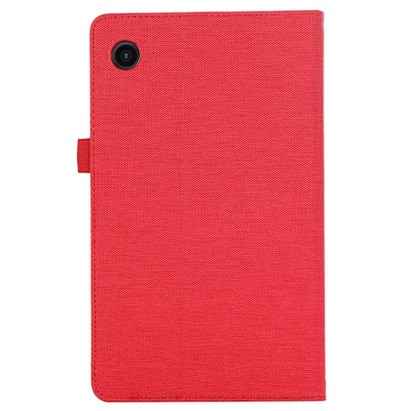 Samsung Galaxy Tab A9+ Vikbart fodral korthållare Tygtextur Röd