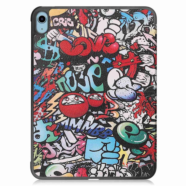 Trifoldet stativetui til iPad 10.9 (2022) Tabletcover - Graffiti Multicolor