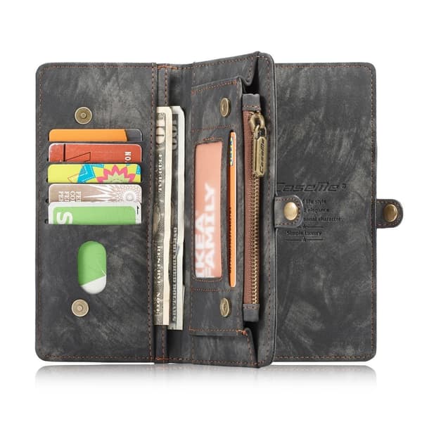CASEME Samsung Galaxy Note 20 Retro Lær Lommebok - cover Grey