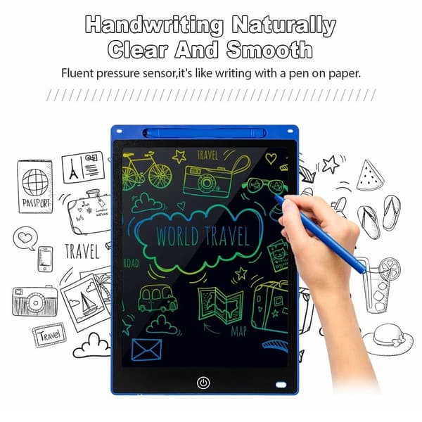 JX - 12 12 - tommer LCD - skriveblok til tegneblok Doodle - blok Black
