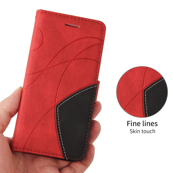 Til Sony Xperia 1 VII KT-serie-1 dobbeltfarve tegnebog Red