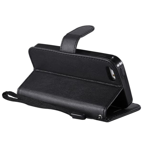 Iphone SE/5s/5 Lommebok - deksel SVART Black