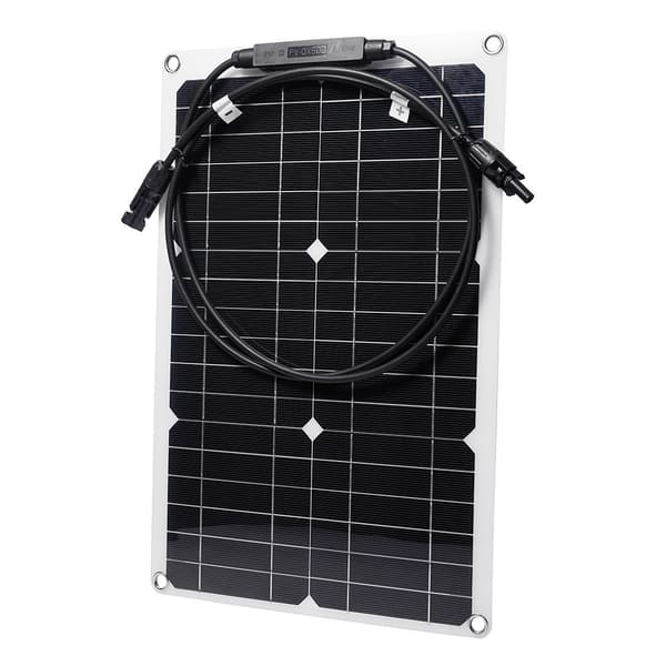 Solcellepanel 20W monokrystallinsk silisium bøyelig solcellepanel for RV / bil / yacht Black