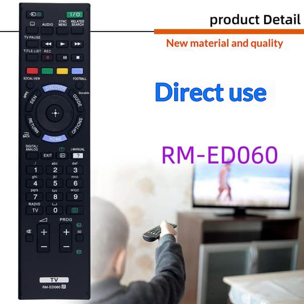 Fjärrkontroll Ersättning för RM-ED060 För Sony TV Svart