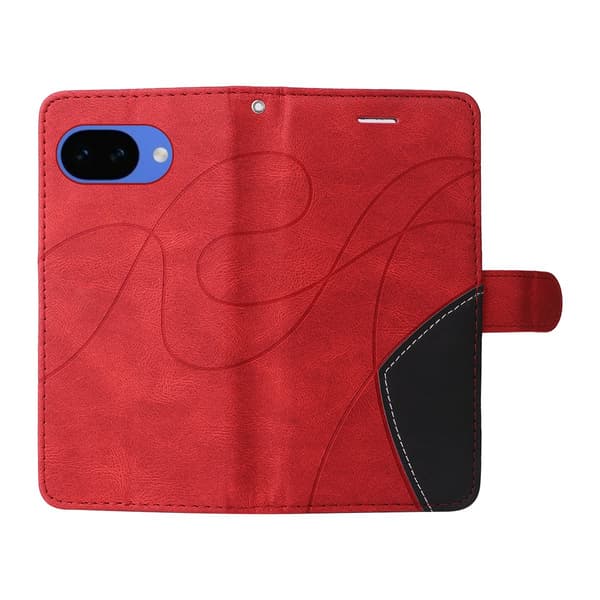Til Google Pixel 10a Lommebokdeksel med Stativ Tofarget Design - Rød Red