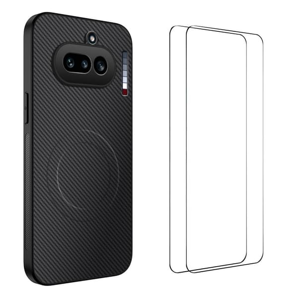 WANLONFENG Mobildeksel med Skjermbeskyttere for Nothing Phone (4a) Black