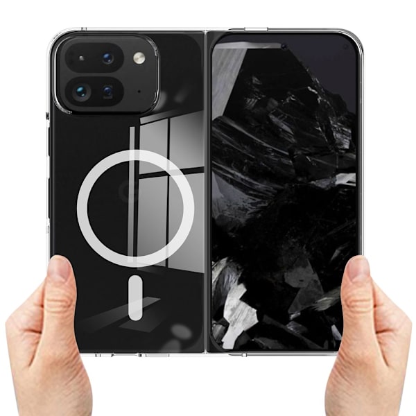 För Google Pixel 9 Pro Fold 5G Magnetiskt skla TPU + Akryl med MagSafe Transparent