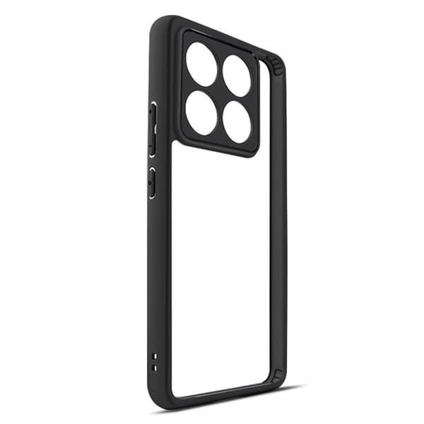 For Xiaomi 14T Hybriddeksel PC+TPU Telefonbakside - Svart Transparent