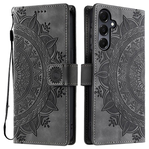 Til Samsung Galaxy A26 tegnebogscover Cover Shell Mandala Blomstermønster Grey