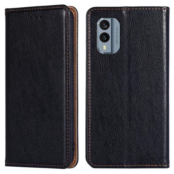 Nokia X30 5G Stand Telefonetui Fuld Beskyttelse Pung Cover - Sort Black